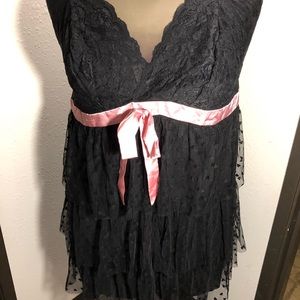 Lane Bryant/Cacique black lace frilly nightie. Size 22/24